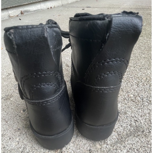Harley-Davidson Youth 10 Leather Motorcycle Boots Lace-Up Buckle Black - Picture 8 of 9